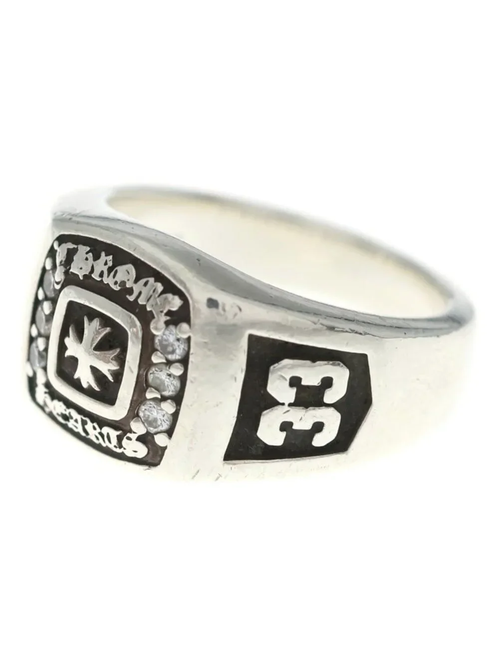 Chrome Hearts SM Champion Small Ring Pave Diamond Silver